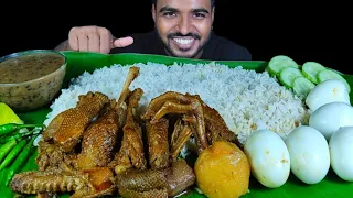 SPICY DUCK CURRY, BOILED EGG, RICE, KAALI DAL, CHILLI AND SALAD EATING SHOW | MUKBANG | DUCK ASMR