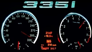 BMW 335i - 314 Km/h Acceleration Onboard Autobahn Performance Exhaust Sound E92 Beschleunigung 0-