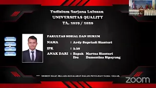 YUDISIUM SARJANA UNIVERSITAS QUALITY SESI II (FAKULTAS SOSHUM)