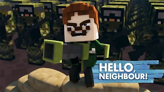 Minecraft Baby Hello Neighbour - LITTLE KELLY & TINY TURTLE FIGHT THE NEIGHBOUR ARMY!