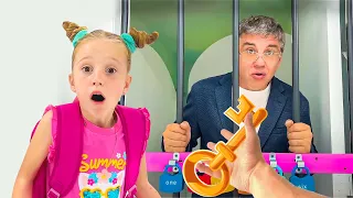 Nastya und Papa neues Schloss und die Schlüssel Herausforderung - 1 Stunde Videoserie für Kinder