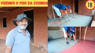 Fizemos o Piso da Área de Serviço Logo Logo Vamos Inaugurar o Fogão a Lenha 🏡🙏