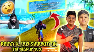 ROCKY & RDX SHOCKED ON TM MAFIA"S 1V3 CLUTCH | TM MAFIA SOLO DOMINATE LOBBY | KILLER FF ALSO REACT