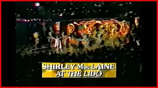 Madame Shirley MacLaine au cabaret le Lido de Paris avec des extraits de la revue "Allez Lido!"