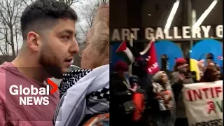 Tense pro-Palestinian protests in GTA at AGO, synagogue