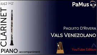 Paquito D'Rivera: Vals Venezolano for clarinet and piano, accompaniment 442Hz
