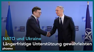 Jens Stoltenberg und der ukrainischen Außenminister Dmytro Kuleba zur NATO-Ukraine Kommission