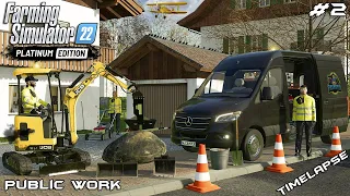 Using JCB 18Z-1 to break the ROCKS and level GARDEN | Public Work | Farming Simulator 22 | Episode 2