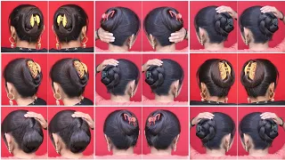 Easy low bun hairstyles for medium hair / Simple bun hairstyle for daily use / hair style girl self