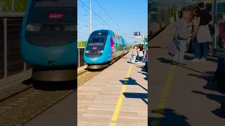 TGV-France Bullet Train entering Avignon Train Station