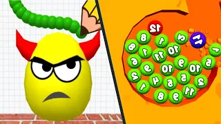 DIGS & BALLS - 2048 Sand Balls VS DRAW TO SMASH Max Levels New Video Satisfying Double Gameplay