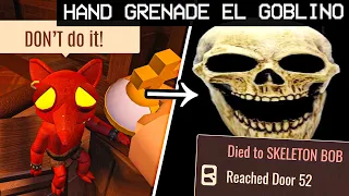 WHAT HAPPENS if you grenade EL GOBLINO & BOB? - Doors Hotel+ Update [SUPER HARD MODE]