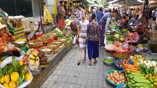 Kiwi, Cherry, Sugar Apple, Vegetables, Raw Meat, Fish, Crab Are Available @ Cambodian Market