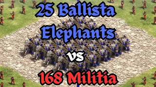 25 Ballista Elephants vs 168 Militia | Age of Empires 2