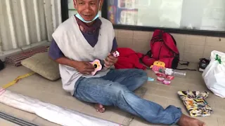 Homeless Thai Man Plays Reggae (See below for original song)