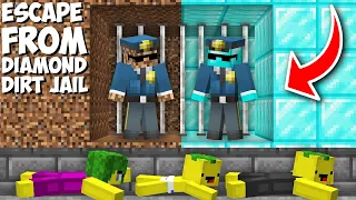 How my FAMILY ESCAPED FROM THE DOUBLE DIAMOND DIRT JAIL in Minecraft ? ESCAPE FROM PRISON !