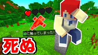 緑に触れたら死ぬ世界でサバイバルしたらムズすぎ【まいくら・マインクラフト】