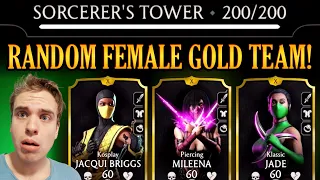 MK Mobile. I Beat Sorcerer's Tower with Random Gold Female Team. Reward BLEW MY MIND!