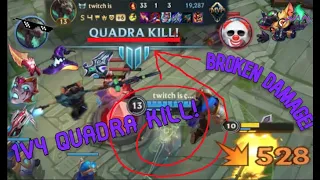 LOL WILDRIFT | The Bizarre Adventures of Low Elo | Hybrid Twitch is OP - 33/1/3 | 1v4 QUADRA KILL