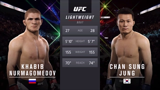 EA UFC 2 (PS4) Khabib Nurmagomedov vs Chan Sung Jung(THE KOREAN ZOMBIE)