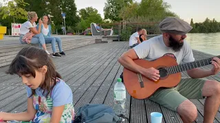 Sophie and dad cover "Shallow" by Lady Gaga by the river