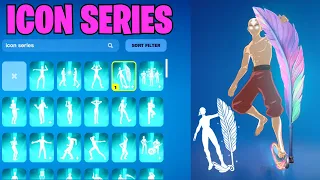 ALL ICON SERIES DANCE & EMOTES IN FORTNITE! (AVATAR STATE AANG!)