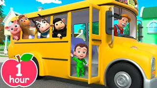 Wheels on The Bus Song | Animal Version | Newborn Baby Songs & Nursery Rhymes