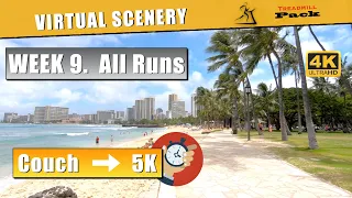 Couch To 5K Week 9 - All runs | Virtual Scenery Follow Along with Timer | C25K