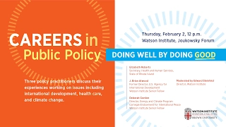 Careers in Public Policy: Doing Well by Doing Good