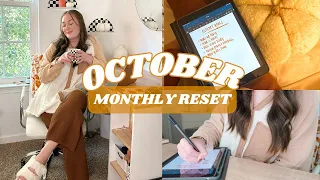 OCTOBER MONTHLY RESET | deep cleaning, goal setting, schedule planning, october reads, & bible plan