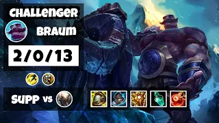 Braum vs Pantheon NA Challenger SUPPORT (2/0/13) - v11.17