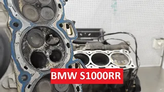 Dismantling The Severely Damaged BMW S1000RR Engine.