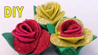 DIY Rose 🌹 Розы из фоамирана за 5 минут своими руками 🌹 Flores de fomi 🌹 DIY Foam Sheet Rose