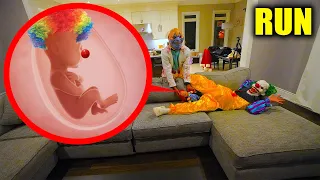 PREGNANT CLOWN MOM DELIVERS CLOWN BABY IN OUR HOUSE, WHAT HAPPENS NEXT IS TERRIFYING!!