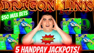 ✦5 HANDPAY JACKPOTS✦ On High Limit Dragon Link Slot Machine - $50 MAX BET | Las Vegas JACKPOT WINNER