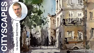 #159 Loose Style Sketching, Streets of France (Watercolor Cityscape Tutorial)