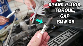 BMW X5 SPARK PLUGS REPLACEMENT, SPARK PLUG TORQUE GAP BMW E70