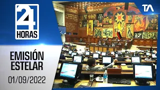 Noticias Ecuador: Noticiero 24 Horas, 01/09/2022 (Emisión Estelar)