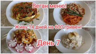 Живу 14 дней на 600 гривен! Веган меню! День 7