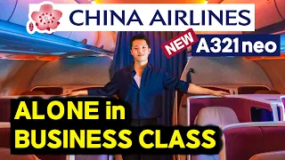 China Airlines NEW A321neo BUSINESS CLASS - Alone in Business Class!