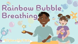 Rainbow Bubble Breathing! 5-Minute Mindful Breathing Activity For Kids!