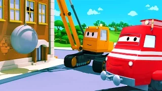 Troy The Train and the Demolition Crane in Car City | Cars & Trucks cartoon for children