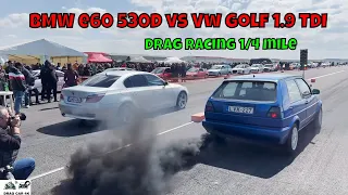 BMW e60 530D vs Vw Golf 1.9 TDI drag racing 1/4 mile 🚦🚗 - 4K UHD