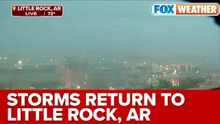Storms Move Through Little Rock, Arkansas Weeks After Devastating Tornado