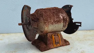 Old Rusty Bench Grinder Restoration // Restore and Reuse Double Head Bench Grinder