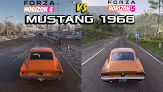 Forza Horizon 5 VS Forza Horizon 4 - Engine Sound comparison Ford Mustang 1968  (stock)