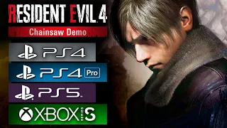 Xbox Series S | PS4 Slim | PS4 PRO | PS5 | Teste de Frame Rate Resident Evil 4 Remake Chainsaw Demo