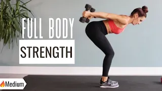 DAY 6: 45 MIN FULL BODY DUMBBELL STRENGTH WORKOUT/ Build Muscle to Lose Fat