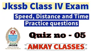 10 mcq, Speed Distance and Time, Mathematics || Jkssb class 4 exam ||