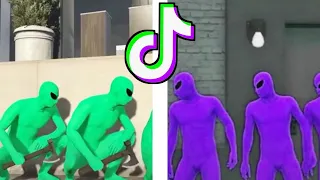 GREEN ALIEN GANG VS PURPLE ALIEN GANG  - GTA 5 TikTok Compilation